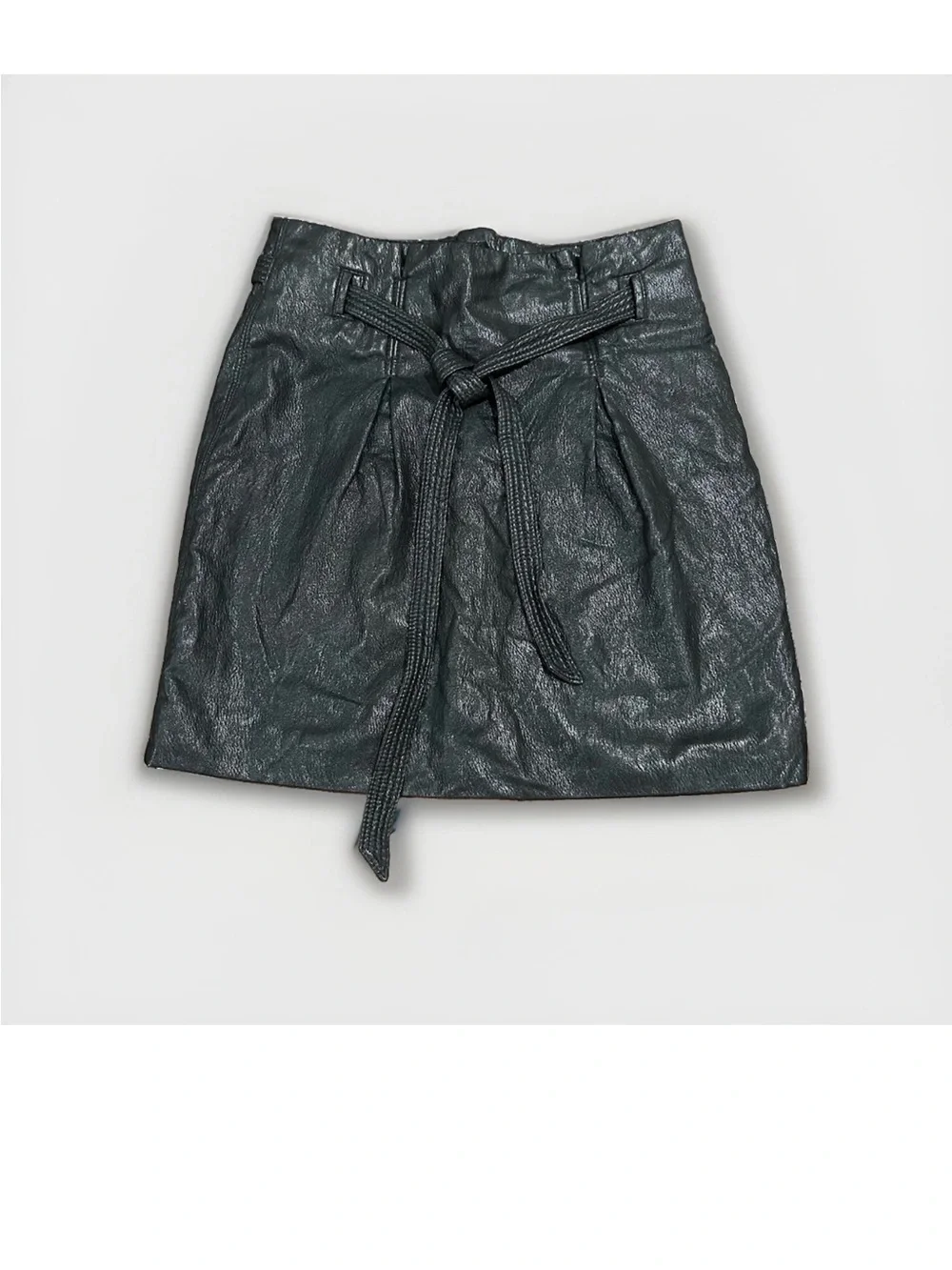 Free People Vegan Leather skirt women Black Chic City bikercore